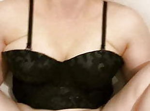 chubby girlfriend in black lingerie