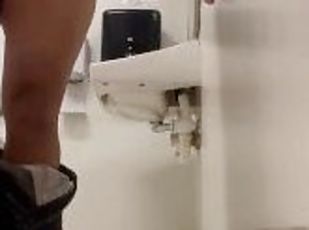 CAUGHT Masturbating Horny FTM Trans Man Fucks himself with Dildo in Public Restroom