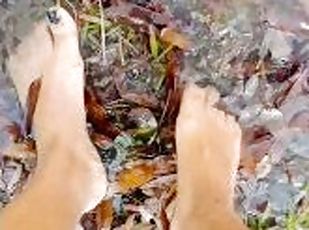 Getting my cute feet DIRTY outside