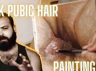 JOI OF PAINTING EPISODE 108 - Hairy Pussy Painting and Close Up