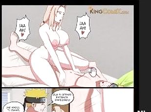 Naruto se folla a una señora de tetas grandes hasta hacerlo venir en su coño