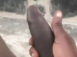 Hard handjob on the street