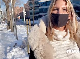 Caught a sexy milf during Covid pandemic and i will fuck her - Blonde mom