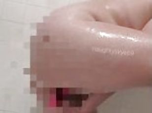 Slut milf masturbates in shower cums all over the place big mess