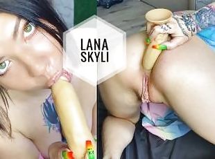 doggy, onani, skinny, anal, tenåring, hjemmelaget, første-gang, naturlig, søt, dildo