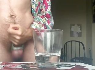 Cum in glass of water