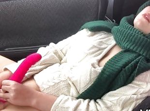 Catch Girl Masturbating in Car and Help Her to Cum