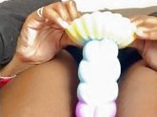 masturbare-masturbation, orgasm, pasarica, amatori, jet-de-sperma, negresa, jucarie, slobozita, negru, dildo