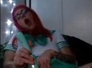 Redhead Ahegao Schoolgirl Hitachi Orgasm