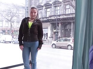 Pickedup euro gal pussylicked in public truck