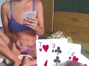 Strip poker game. Poker to undress. Gambling striptease poker Strip-poker game. Lucky guy and naked
