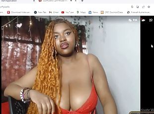 gros-nichons, babes, ébène, milf, black, webcam, drôle