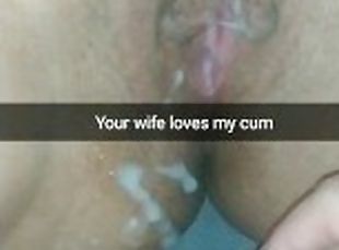 Her lover would pull out the cock out of her pussy, but she pushed all the his cum inside!