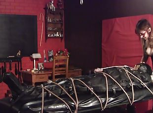 store-patter, ekstrem, bdsm, strømper, fetish, latex, bondage, brunette, femidom