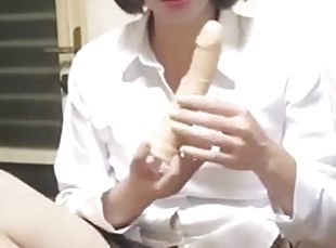 Cosplay student Ting Xuan uses a toy in her ass to orgasm 2