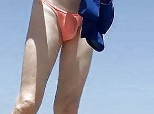 amateur, gay, plage, bikini