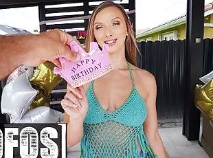 MOFOS - Hot Babe Layna Landry Celebrates Her Birthday By Getting Her Throat Fucked By JMac's Dick