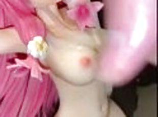 Japanese amateur boy, bukkake on big boobs figure