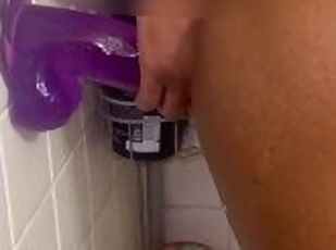 10 Inch Dildo Anal Play In The Shower