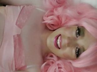 Pink girly Sissy self facial *cring*