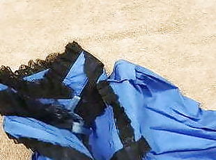 Gorgeous Blue Victorian Blouse Gets Bukkake 01