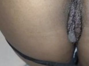 POV fucking teen thot lightskin ebony slut doggystyle backshot hairy pussy.