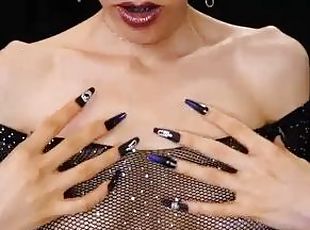 Small tits and long nails worship - mesmerize femdom pov hand model natural boobs italian mistress