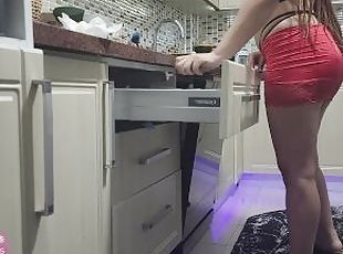 Sexy hot girl is cooking in the kitchen part 33