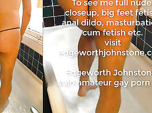 EDGEWORTH JOHNSTONE Bath in a Black Thong - Hot gay guy bathing in bathtub - Cute slim sexy DILF tease