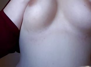 Playing with my big boobs cuz I'm bored