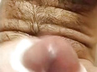 Jacking my huge cock in prison shower