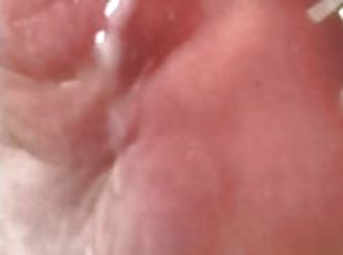 Feet on cum, Alpha Fetish Master makes two spit. Drool, cum, foot fetish! Domination, straight