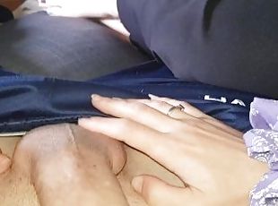 svær, amatør, cumshot, tenåring, handjob, par, pov, høyskole, pikk