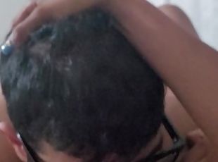 kacamata, orgasme, vagina-pussy, amatir, berkulit-hitam, hitam, pasangan, sudut-pandang, dad-girl, pacar-cowok