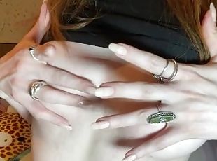 Long nails & pierced tits