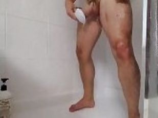 mandi, bapa, amateur, homoseksual, gempal, mandi-shower, solo, bapa-daddy, berotot