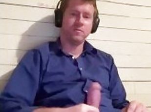 Cute Blonde Guy Masturbates in a Dress Shirt with Headphones on  BlondNBlue222