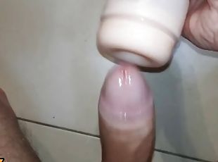 Amazing masturbation with my flashlight sex toy - SoloXman