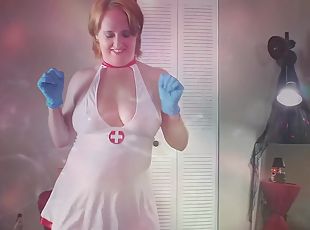 stepmother makes Sons Nurse & Latex Glove Fantasy Cum True after he has Edible