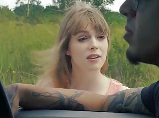 Dolly Little brutally fucked and deepthroated in a strangers car