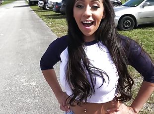 Ebony hottie enjoys public pickup adventure - young black chick Priya Price