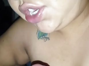 Mexican BBW Sucks Cock In Her Car