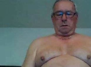 Grandpa cum on cam