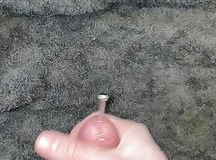 POV penis plug masturbating cumshot