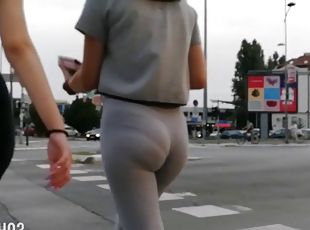 Amazing ass in grey leggings