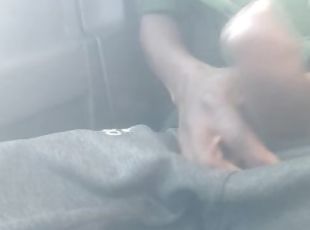 Black horny hard dick cum in my car