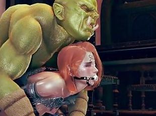 Orks cuckold human wife - 3d animation