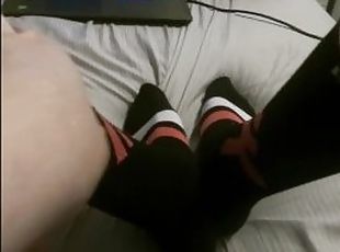 Taking off socks, bare feet