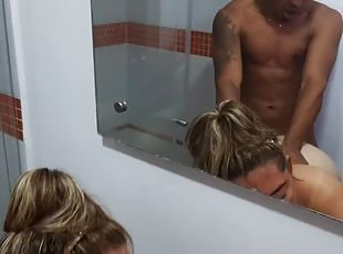 I suck my stepsons cock while he takes a shower. Part 2. He fucks my pussy until he cums