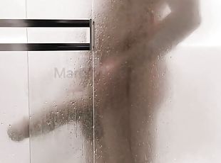 Playing with my Monster Cock in the Shower